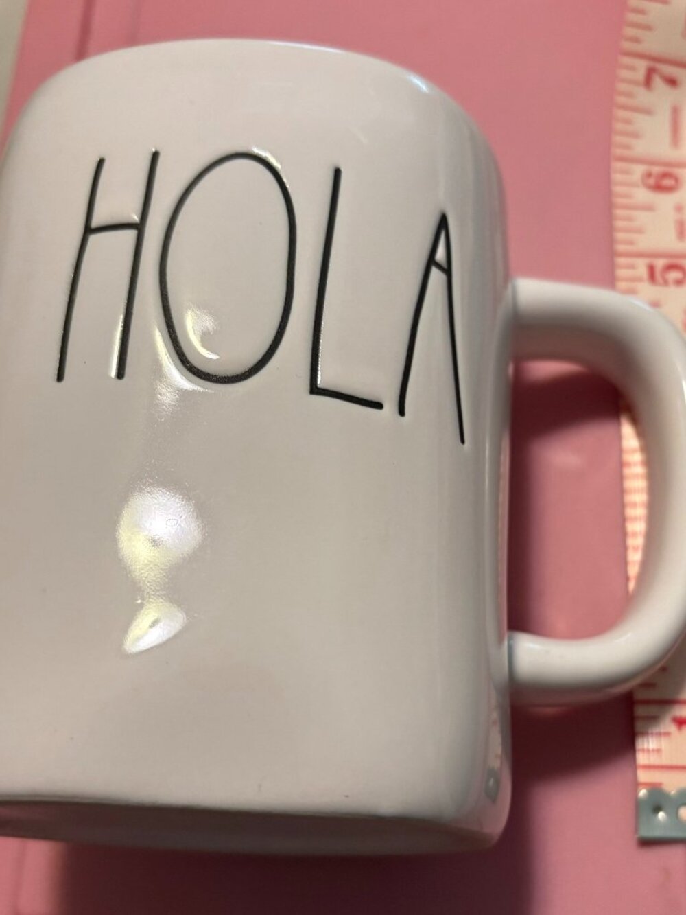 Rae Dunn "Hola" ceramic / stonewear mug (16 fluid oz.)